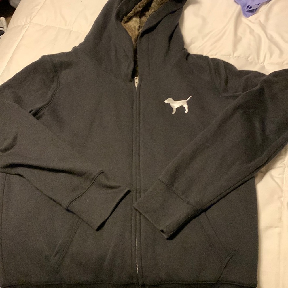 Women's Size Medium Victorias Secret PINK hoodie jacket with fur lining